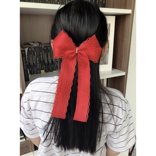 Kẹp tóc (cột) nơ lụa phối ren đính đá nhí
