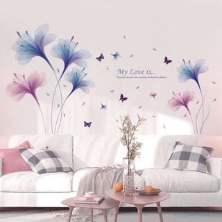 Decal dán tường pha lê tím