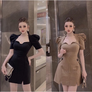 ❌Ảnhh thật❌Đầm xoè tay bồng phối nút chất Ford cao cấp có quần lót trong⭐️