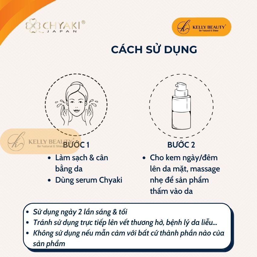 Kem Dưỡng Trắng &amp; Săn Chắc Da CHYAKI 50g – Phục Hồi, Giữ Ẩm, Làm Sáng và Săn Chắc Da | KELLY BEAUTY