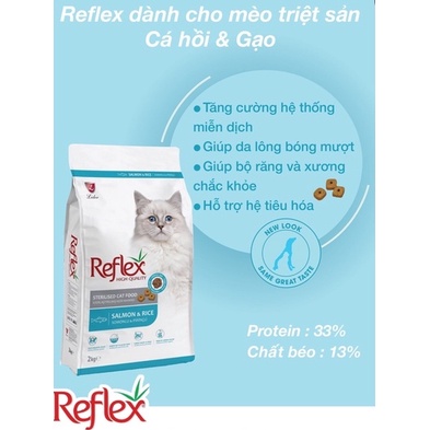 Thức ăn dành cho mèo triệt sản Reflex Sterilised Cat Food Salmon &amp; Rice- 2kg