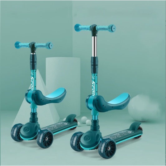 Xe Scooter 2in1 New Triple One Way (Green)