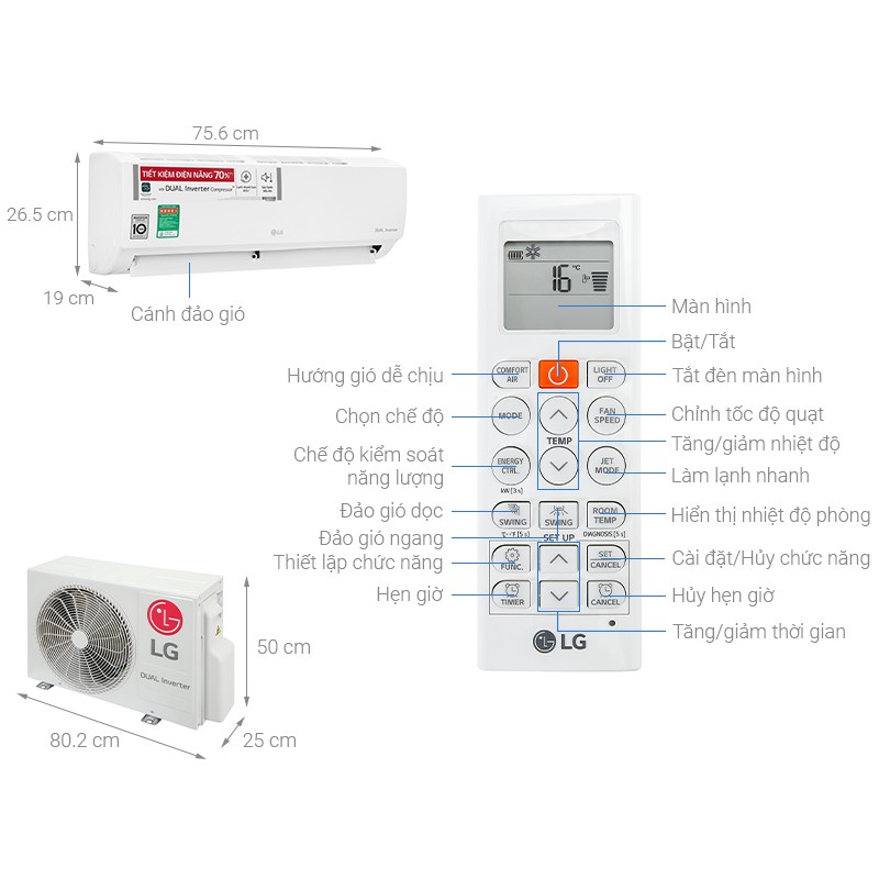 Máy lạnh LG Inverter 1 HP V10ENH1