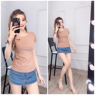 Áo thun Thái thêu Mickey form ôm body