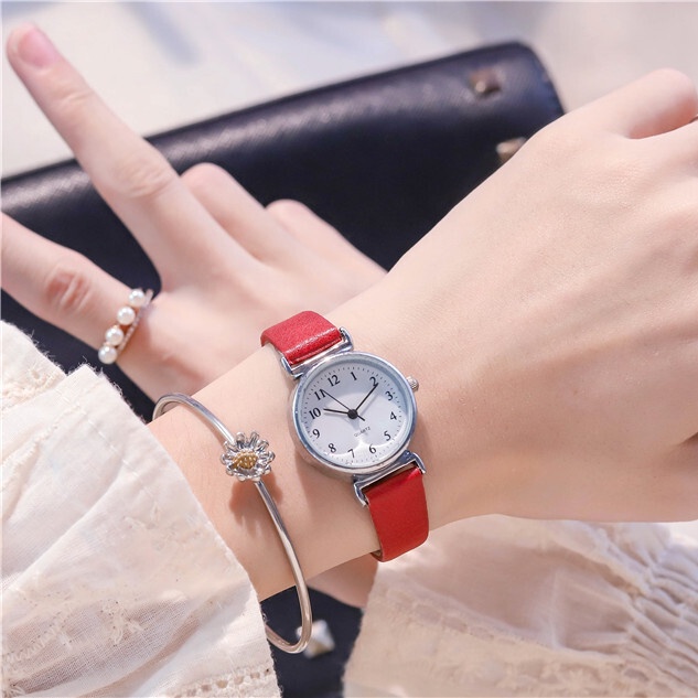 Đồng Hồ Nữ Chính Hãng GENEVA TD5 Dây Da Cao Cấp Phong Cách Vintage Retro Cho Học Sinh Sinh Viên Đẹp Giá Rẻ