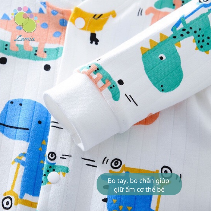 Body dài tay cho bé trai, bé gái sơ sinh bodysuit liền thân 100% cotton xuất Hàn 𝟏𝟔𝐁𝐃𝐃