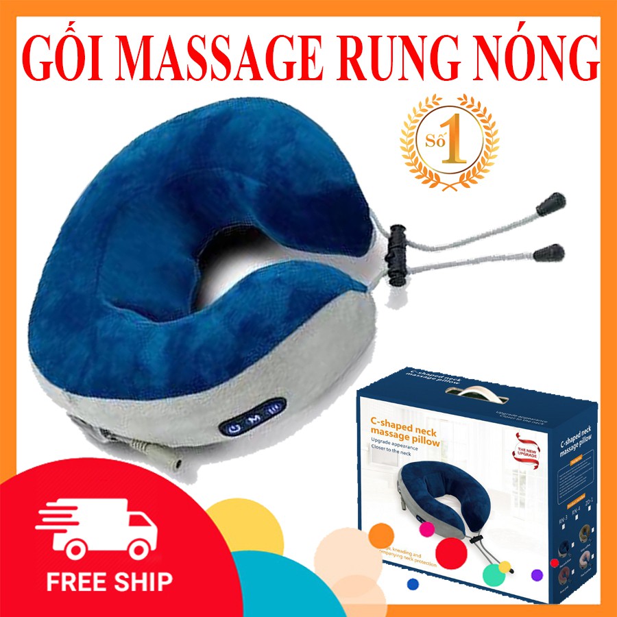 Gối Massage Rung Nóng, Gối Massage Cổ Chữ U Rung, Đấm, Tỏa Nhiệt Mang Lại Cảm Giác Thoải Mái-MUA NGAY