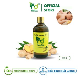 Tinh dầu Massage Gừng Nada | Nguyên chất 100% từ thiên nhiên | Hỗ trợ hô hấp, giúp thư giãn | 10ml, 50ml, 100ml