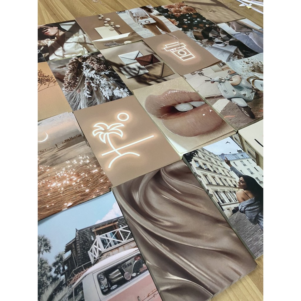 Wall collage decor vintage sticker dán tường cute decal theme Be Mẫu 2 1302