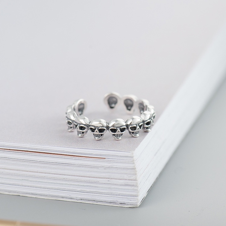 Nhẫn Bạc Nữ S925 Thiết Kế Hình Đầu Lâu Độc Đáo Cá Tính N1712 - Bảo Ngọc Jewelry