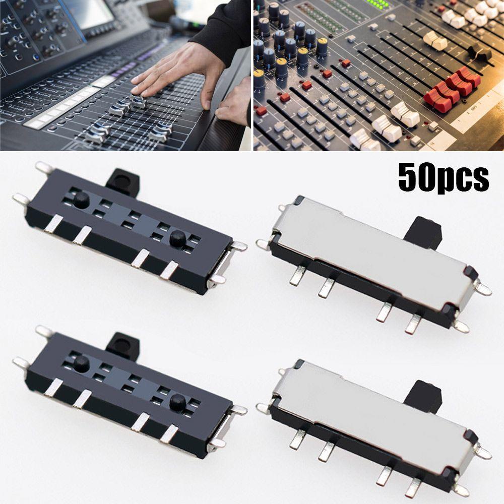 PISTA Set 50 Công Tắc Gạt 8 Pin 3 Vị Trí SMD Tay Cầm Màu Đen