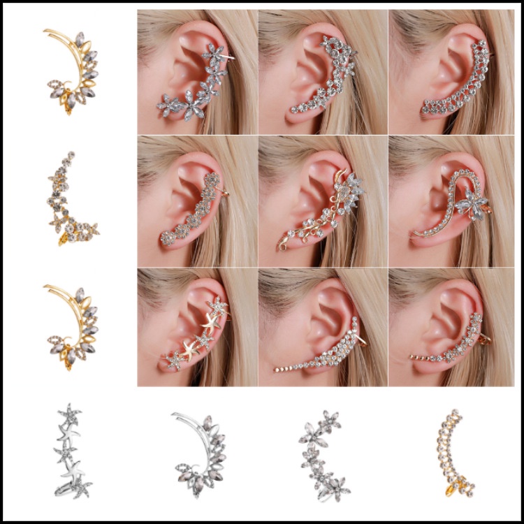 Khuyên Kẹp Vành Tai Đính Đá Pha Lê Phong Cách Bohemian Dành Cho Nữ