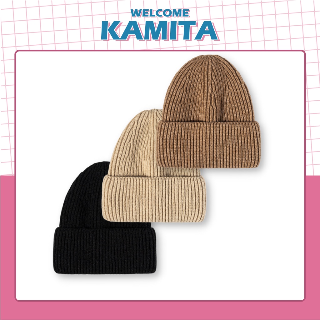 Mũ Len Trơn Dài Cao Cấp KAMITA Dày Dặn Mùa Đông, Nón Len Trơn Beanie Đẹp Unisex Nam Nữ Thời Trang Hàn Quốc ML06