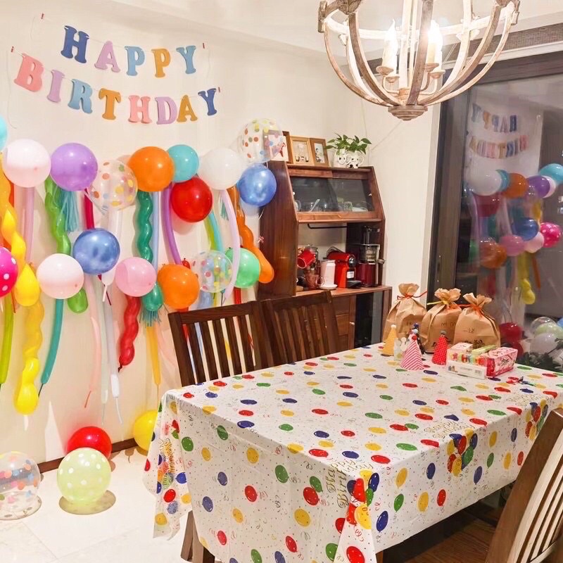 Khăn trải bàn chấm bi trang trí sinh nhật phong cách hàn quốc