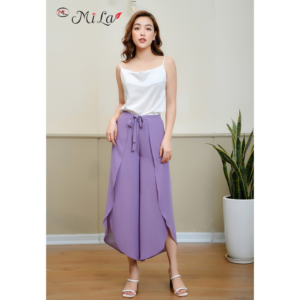 Quần kiểu váy Mila Fashion thắt nơ eo thời trang 9QK016HO hai màu