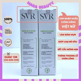 Kem dưỡng SVR Sebiaclear Mat Pores Hara Beauty Chính Hãng Pháp giúp dưỡng da kiềm dầu,giảm mụn 40ml