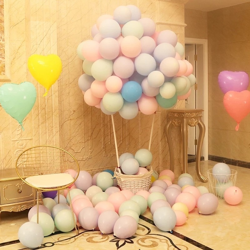 Set 50 Bong Bóng Kích Thước 10inch Bằng Latex Dùng Trang Trí Nhà