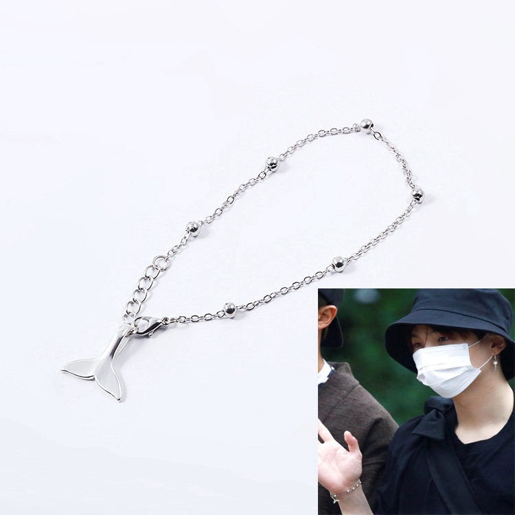 Vòng tay mặt hình đuôi cá heo SUGA lắc tay nam nữ unisex phong cách Hàn Quốc BTS V JungKook Jimin