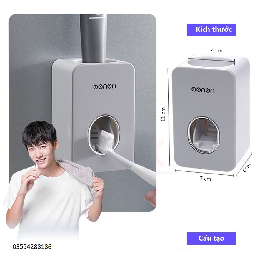 Bộ Nhả Kem Đánh Răng Tự Động Nhà Tắm Cao Cấp OENON Dán Tường Nhựa ABS Sang Trọng