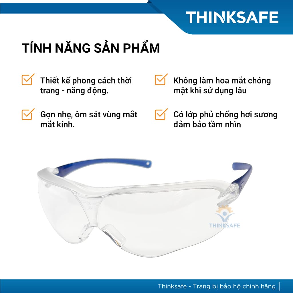 Mắt kính bảo hộ 3M V34 chống bụi chống đọng sương / chống tia UV / trong suốt Kính chống bụi đi xe máy - THINKSAFE