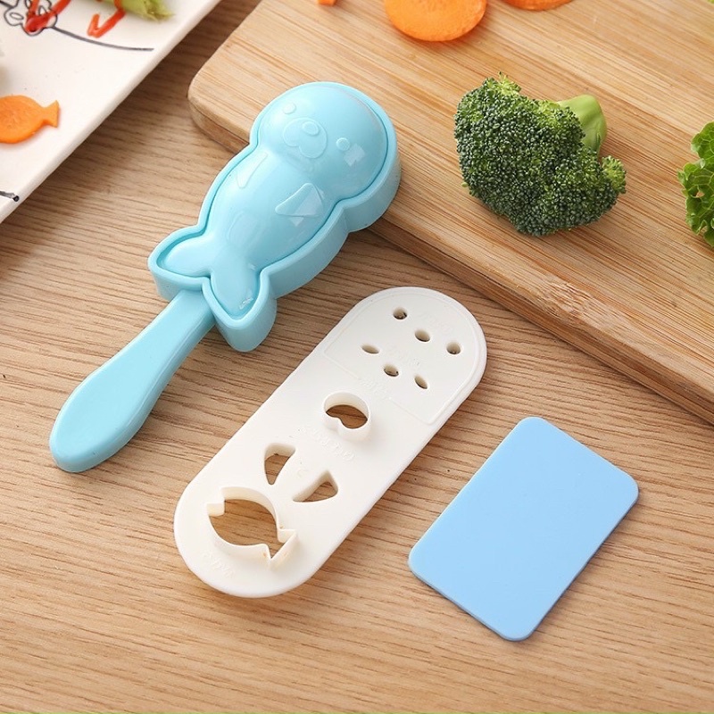 Bộ khuôn cơm thỏ, hải ly cán dài Mimy Nhật bản