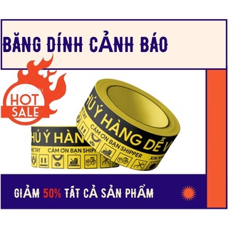 Băng dính cảnh báo chống nước new 2021 độc đáo nổi bật cuộn to loại dày lõi mỏng giá rẻ 48mm 100yard BADI2021001