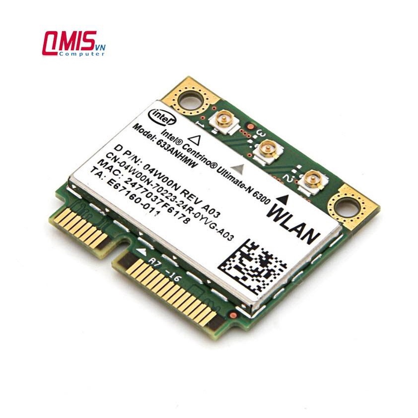 Card Wifi PCI-E 2 Băng tần Intel 6205/6300 thay thế laptop Acer Asus Dell Hp Lenovo Sony - WIFI LAPTOP (KHÔNG KÉN)