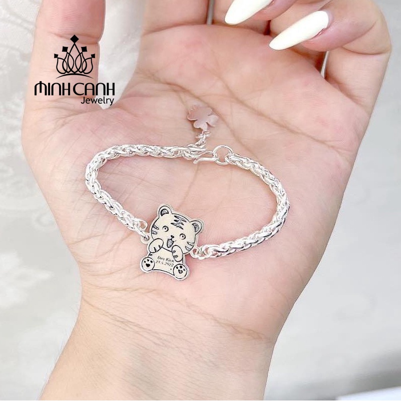 Lắc Bạc Hổ Cute Dây Tròn Minh Canh Jewelry