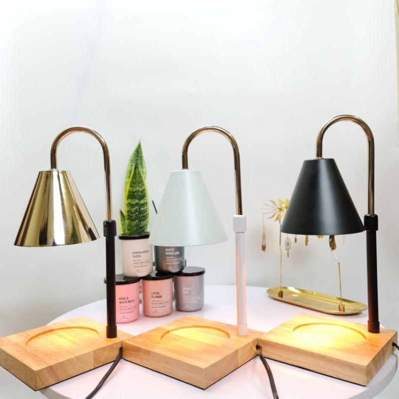 Đèn đốt nến thơm - Phụ kiện nến thơm BBW, Yankee, Candle Cup - Đế gỗ chỉnh cao thấp