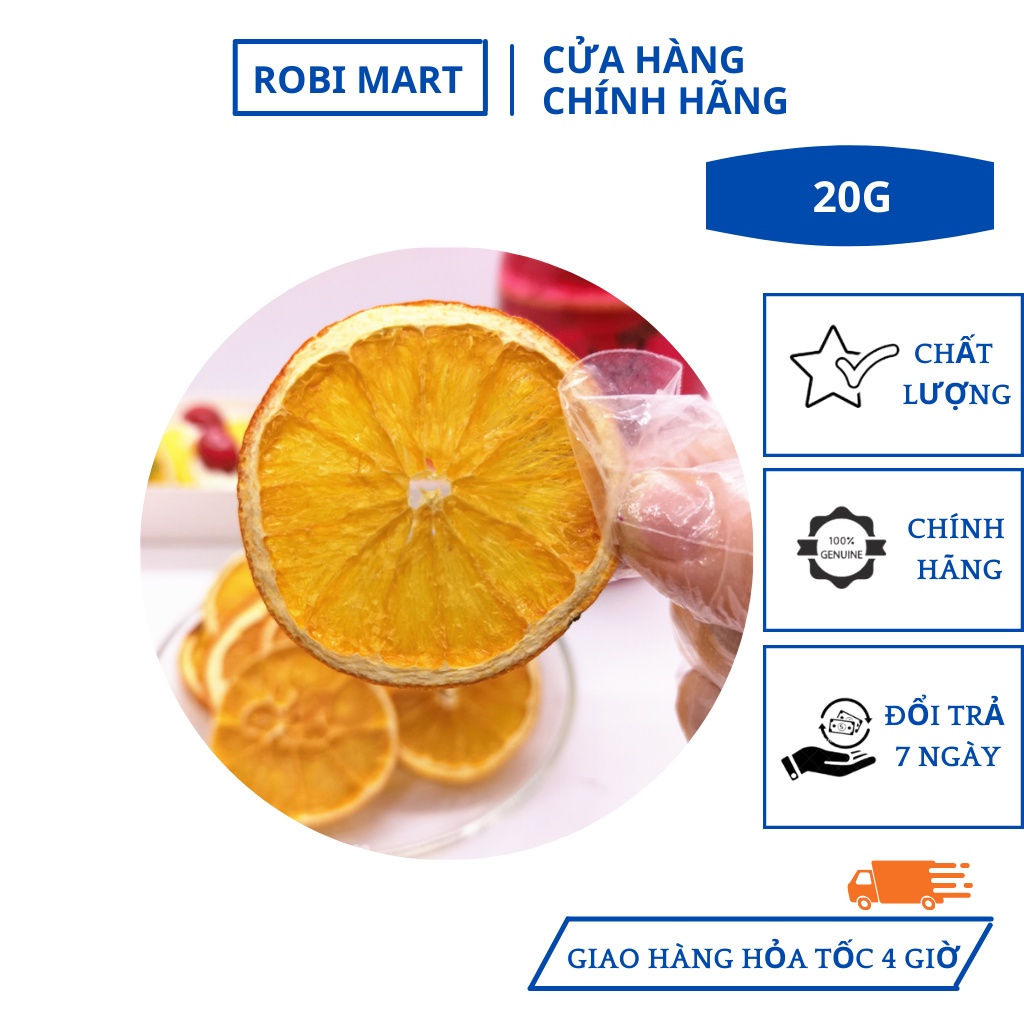 Trà cam vàng thái lát sấy lạnh Robi Mart 20gr - Hàng loại 1 chính hãng