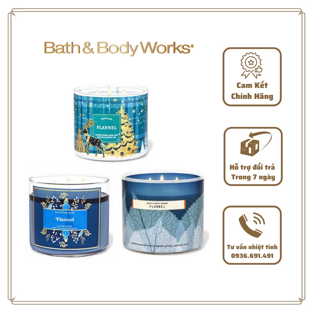 < BBW USA > Nến thơm Bath & Body Works FLANNEL 3 bấc 411g