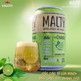 Pack 6 lon Nước uống lúa mạch vị Chanh 330ml/lon