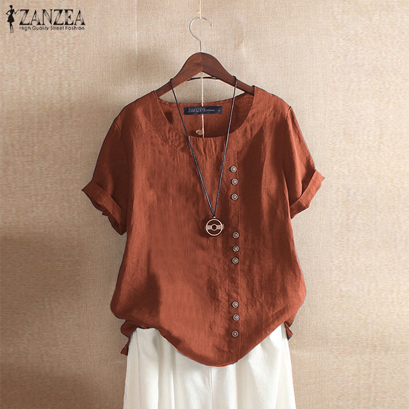 ZANZEA Áo blouse nút trước thời trang nữ tính