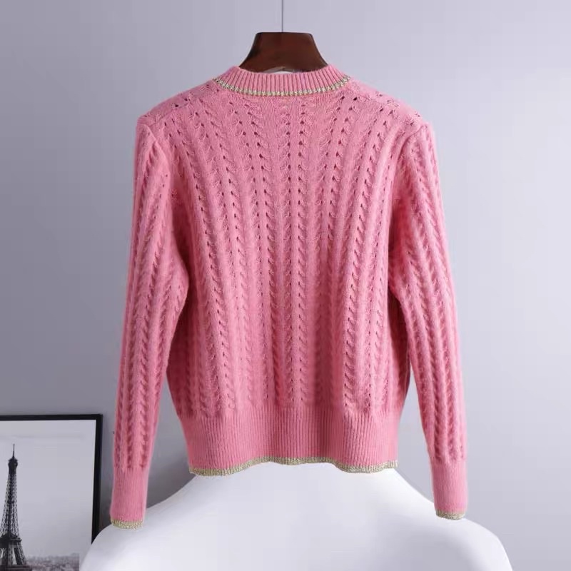 Áo khoác len nữ phối nhũ tay dài - Áo len dệt kim cao cấp | BigBuy360 - bigbuy360.vn