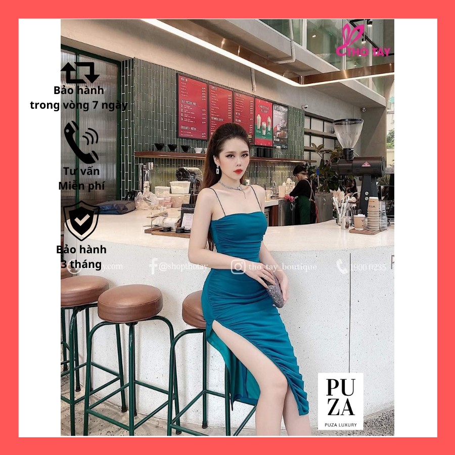 Váy 2 dây xinh xắn Váy Thiết Kế Body 2 dây nhỏ, váy body sẻ đùi xinh đẹp quyến rũ - VBD01