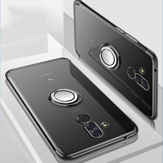 For Huawei Mate 20 Lite Ring Stand Soft Plating Clear Cover