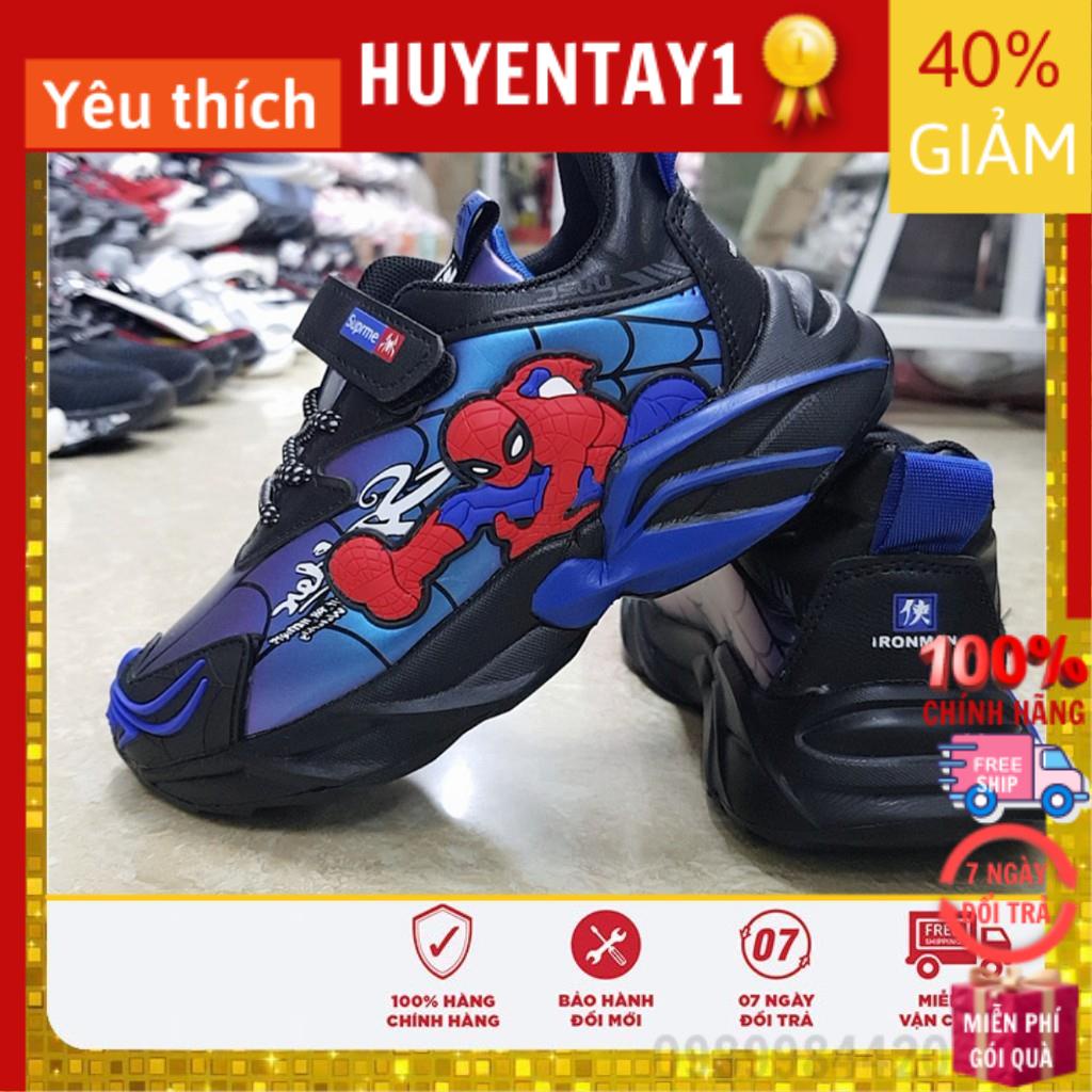 Giày Bé Trai Có Đèn LED Họa Tiết Người Nhện Cho Bé Trai size 26-36