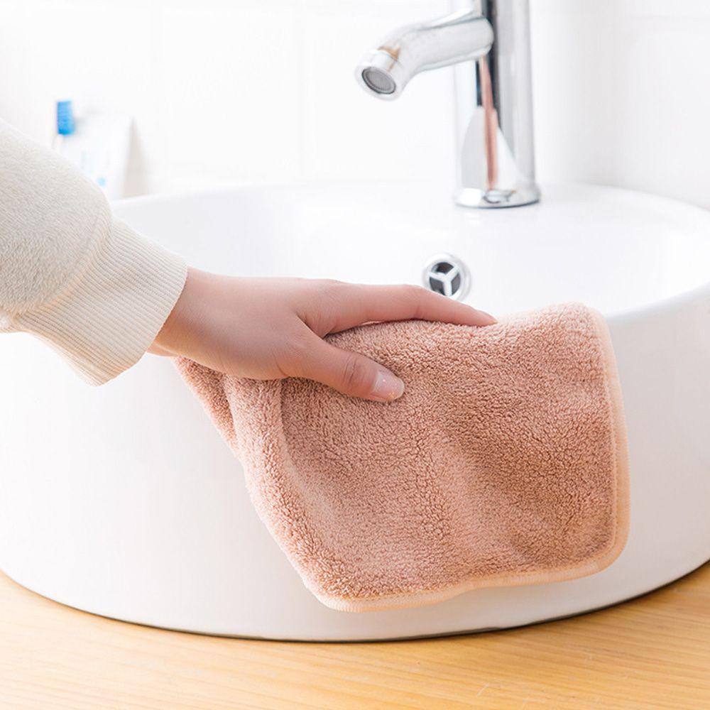 CONOPERY Khăn Lau Tay Vải Nhung San Hô Dày Mềm Mại Thêu Hình Thỏ Cà Rốt Dễ Thương