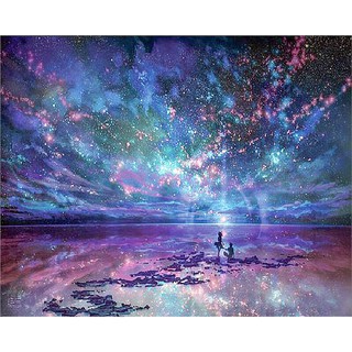 DIY khảm đá đẹp như tranh vẽ 5D, phong cảnh đẹp, cảnh đêm đầy sao, trang trí nhà cửa, tranh thêu chữ thập,