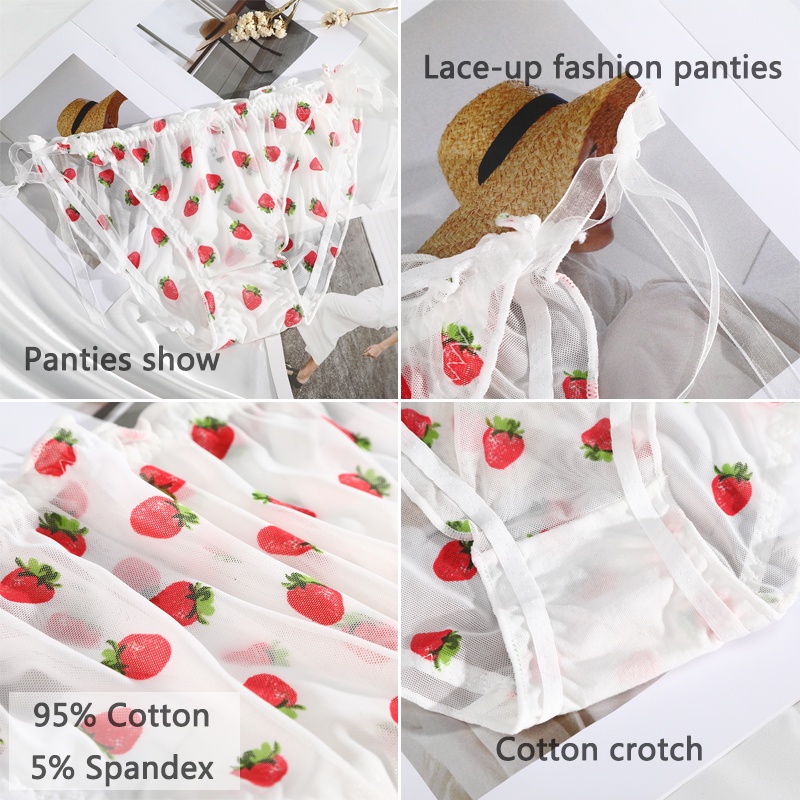 Quần lót LEVAO lưng thấp họa tiết trái cây xinh xắn cho nữ