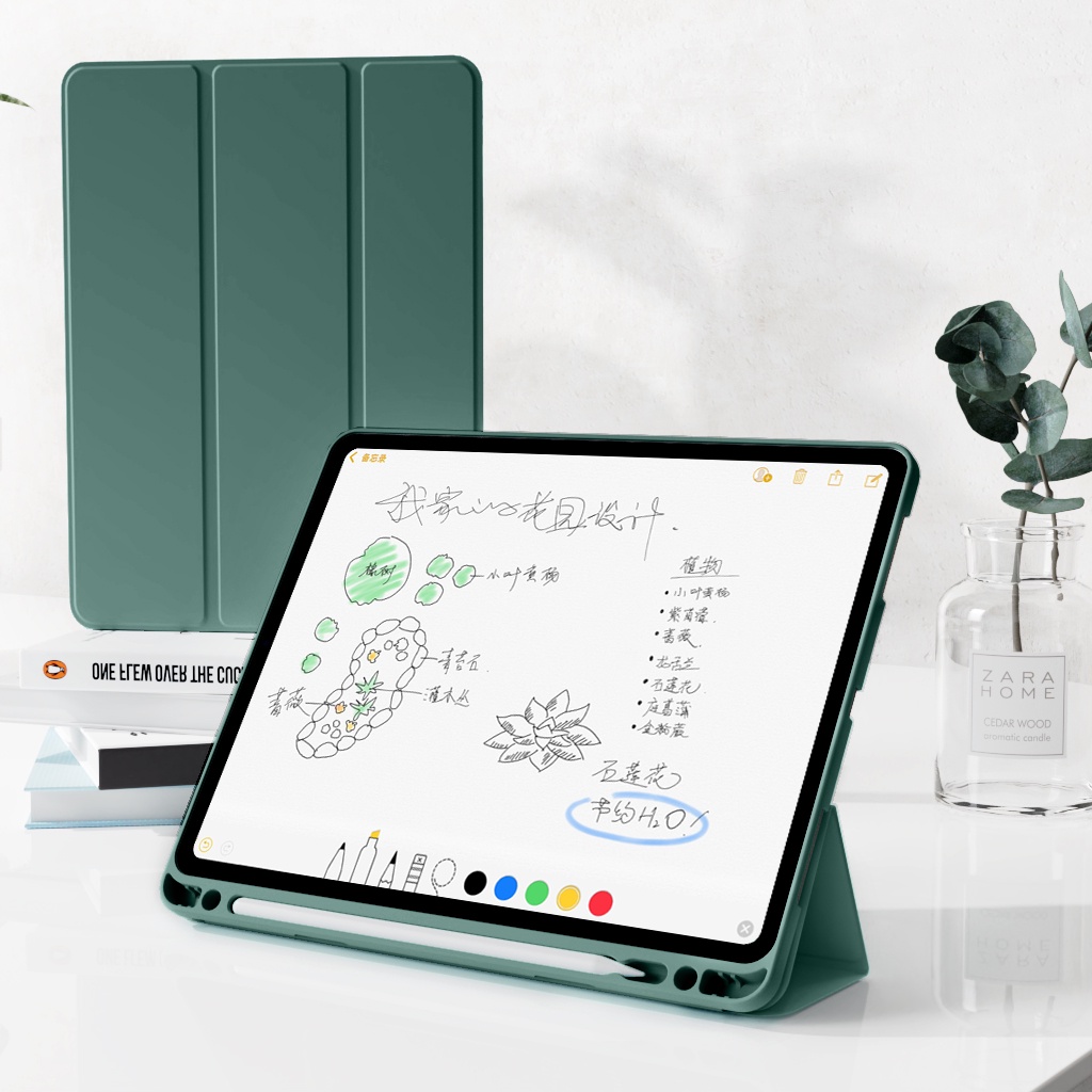 Ốp Máy Tính Bảng Có Khay Đựng Bút Cho 2021 iPad PRO 12.9 2020 PRO 12.9 inch A2229 A2233 A2232 A2069 A2378 A2461 A2379 A2462