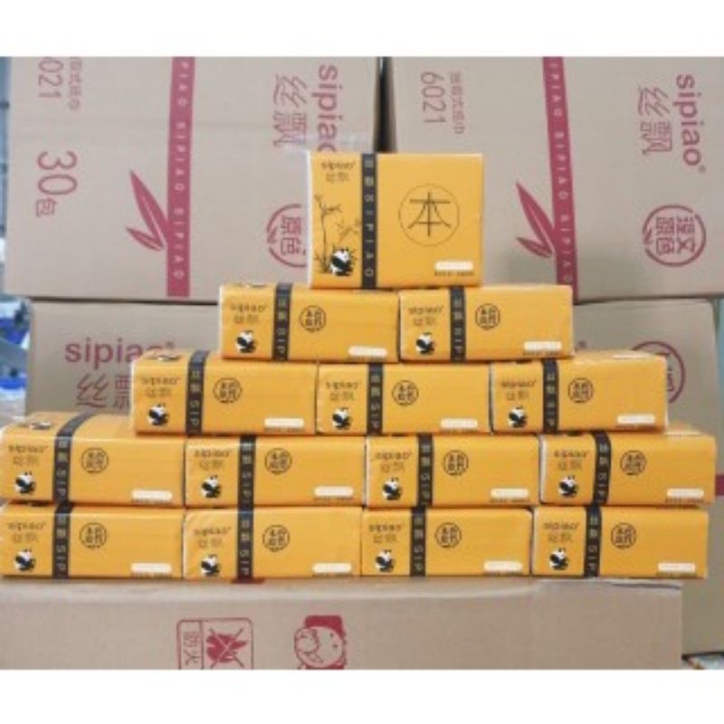 (FREESHIP) Thùng 30 gói giấy ăn gấu trúc sipao loại 1 siêu dai