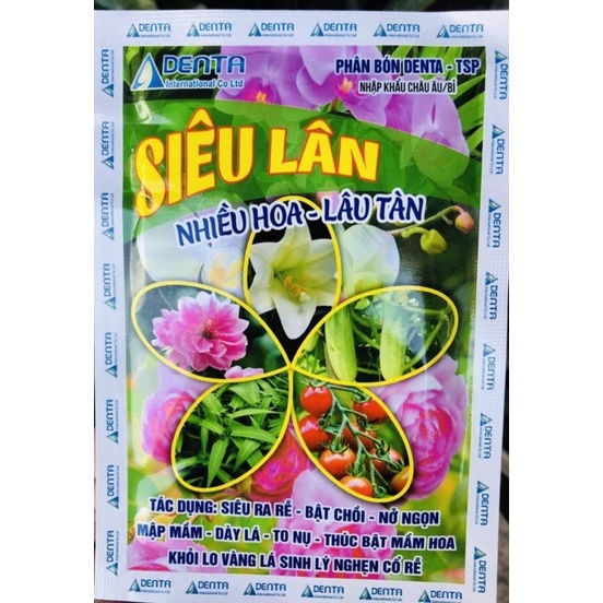 10 gói Phân bón cao cấp Siêu Lân - Giữ hoa lâu tàn, mập bông, sai nụ, tươi lâu, nhập khẩu châu âu,gói 35g