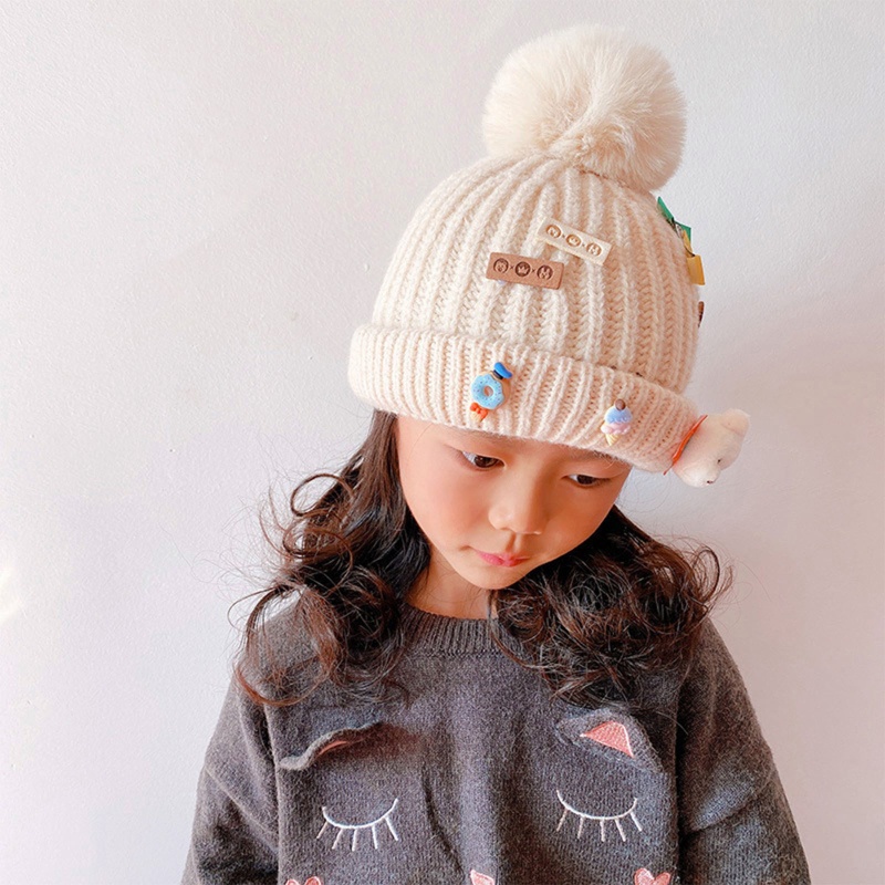 Mũ Len Beanie Họa Tiết Hoạt Hình Dễ Thương Cho Bé
