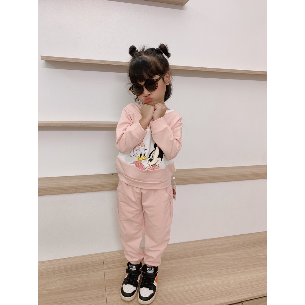 _Bộ Cotton Micky nhiều màu cho bé gái 9 đến 18kg