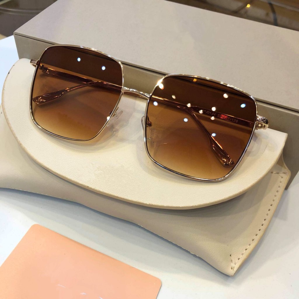 Freeship- Kính mát nam nữ mặt vuông chống tia uv hiệu quả bảo vệ mắt màu nâu tây sang chảnh - VUÔNG NÂU