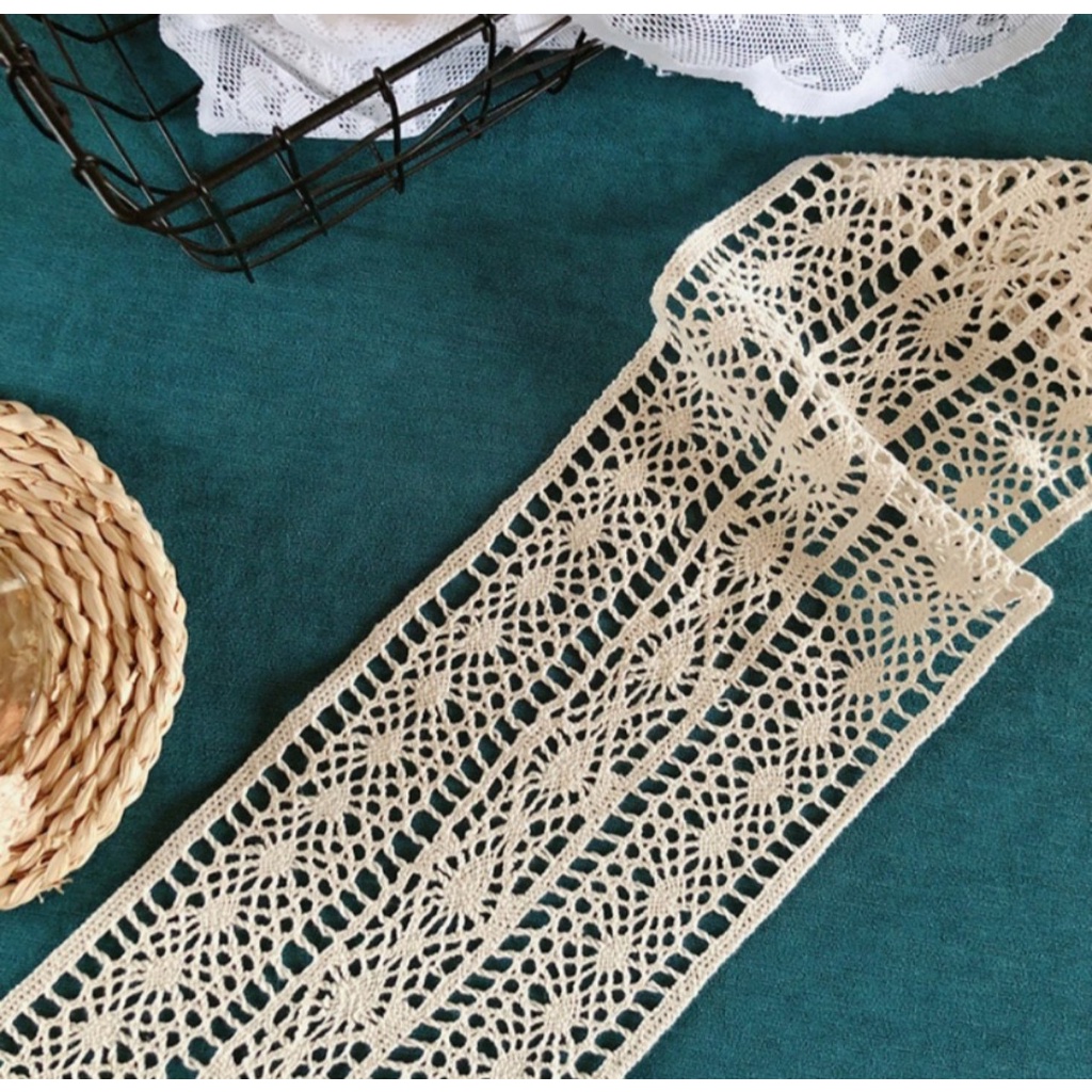8 mẫu ren cotton ren trang trí ren sợi vintage