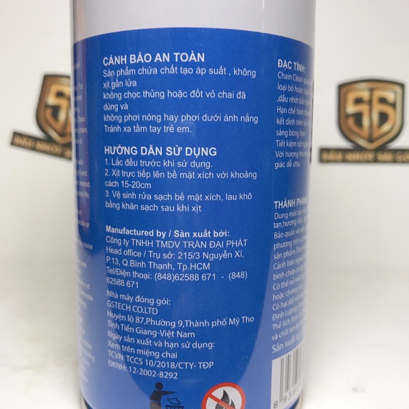 [Freeship đơn 50k] Chai rửa sên, vệ sinh sên xích xe máy Sprayking 400ml