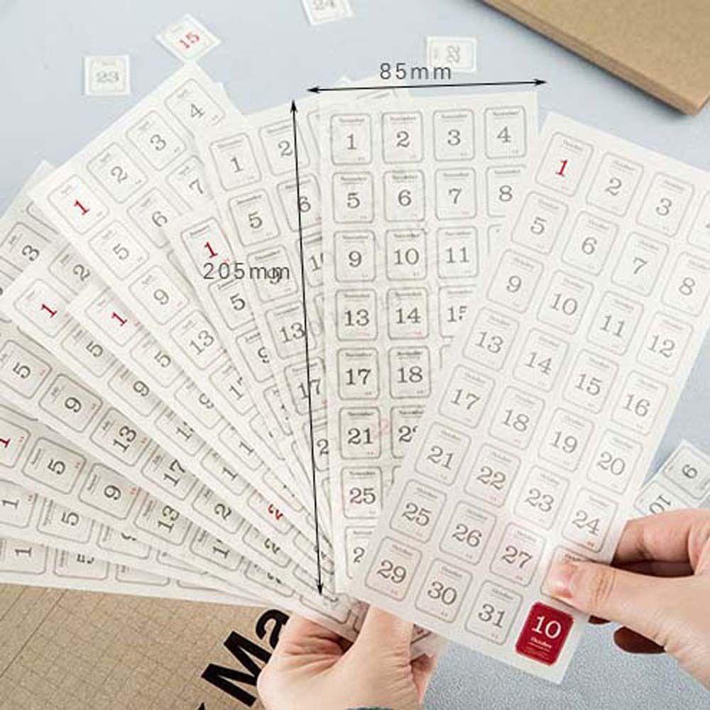 Nhãn Dán Trang Trí Sổ Tay Hình Lịch Màu Đen