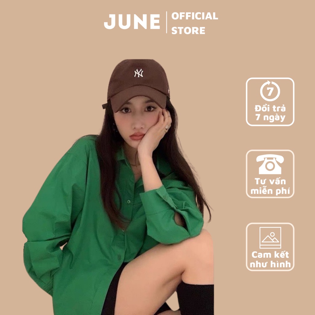 Set áo sơ mi nữ JUNE dáng rộng màu xanh lá kèm quần legging đùi